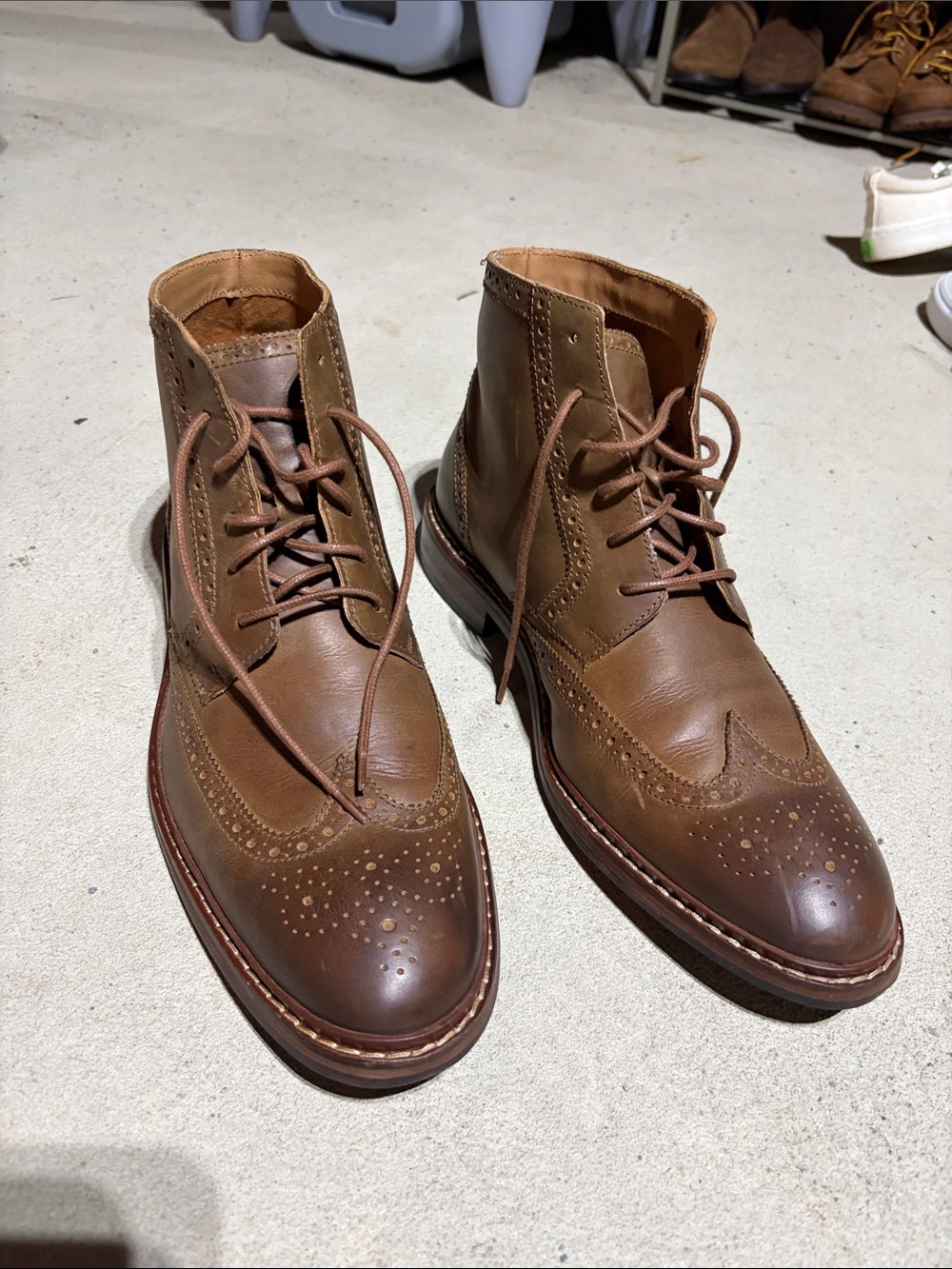 Cole Haan Men's Brown Leather Chukka Wingtip Boots